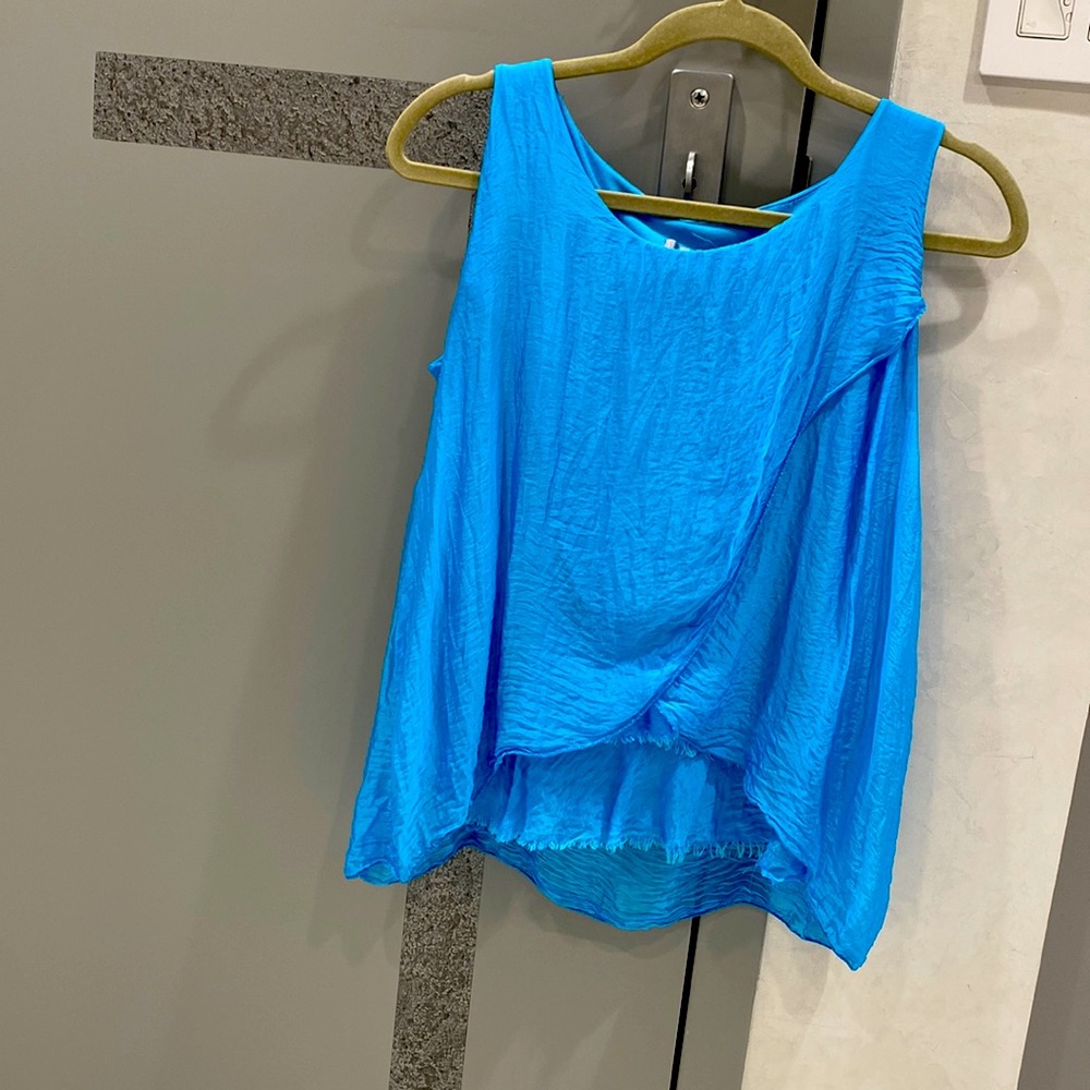 Blue Silk sleeveless blouse